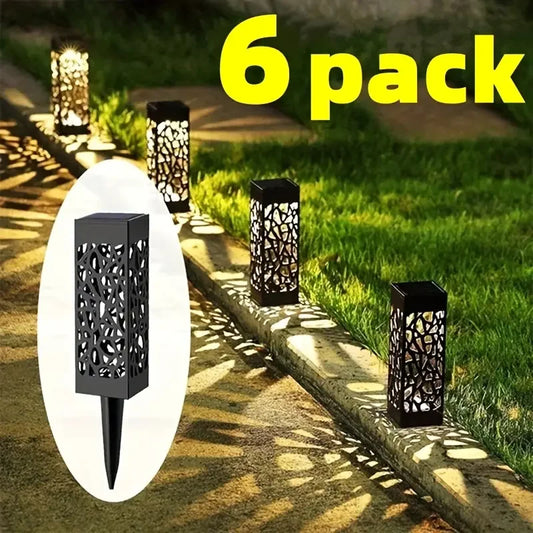 6-Pack Led Outdoor Solar Path Hollow Projection Lights